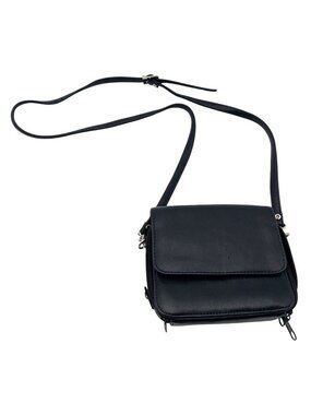 Dark Navy Blue Crossbody Organizer Bag With Multiple Compartments Mirror Brush